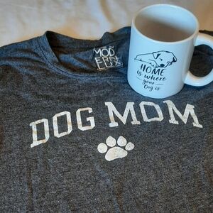 Dog Mom Shirt and Mug Set Size Small